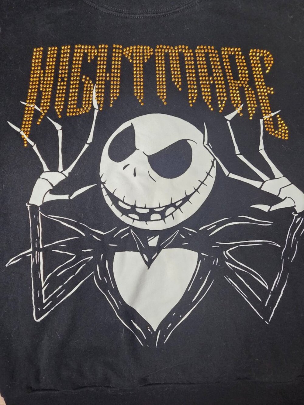 Disney Tim Burtons Nightmare Before Christmas Jack Skellington Sweatshirt Black